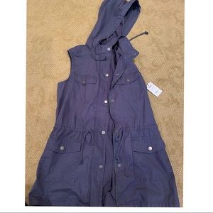 Slate grey long vest/jacket